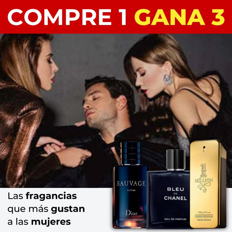 KIT 3 Perfumes Importados - Sauvage Dior | Bleu de Chanel| 1 Million + Regallo Exclusivo Belleza Tienda Núcleo 
