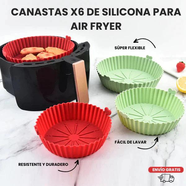 PACK DE 6 CANASTAS DE SILICONA PARA AIR FRYER + ENVÍO GRATIS Cocina Tienda Núcleo 