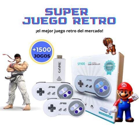 Super Game Retrô + 2 Controles Super Game Retrô Tienda Núcleo 1.500 Jogos 